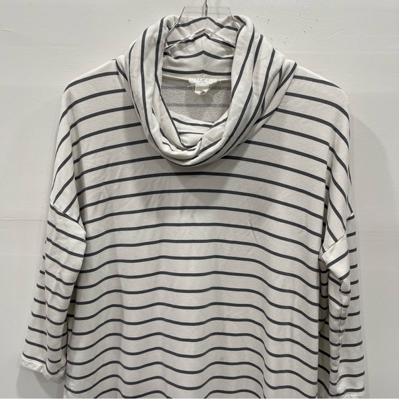 Loft Lounge Cowl Neck Stripe Soft Sweater Tunic Medium - Picture 6 of 10